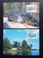 FINLAND SUOMI 1986 EUROPA CEPT MAXIMUM CARD MI 985/86 VOGELS BIRDS ZEEHOND NATURE CONSERVATION - Maximumkaarten