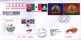 China 2022-5 The 50th Anniversary Of China-Mexico Diplomatic Relations Stamps The Pyramid 2v Entired Commemorative Cover - 2020-…