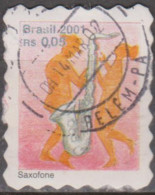 Brasil - 20-09-2001 -  Série Instrumentos Musicais Percê Em Onda  0,05, Saxofone  (o)  RHM Nº 805 - Used Stamps