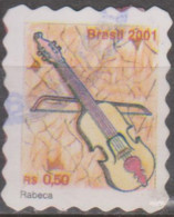 Brasil - 20-09-2001 -  Série Instrumentos Musicais Percê Em Onda  0,50, Rabeca  (o)  RHM Nº 808 - Oblitérés