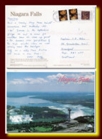 2000 Canada Postcard Niagara Falls Mailed To Scotland - Postgeschiedenis