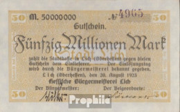 Lich Inflationsgeld Stadt Lich Bankfrisch 1923 50 Millionen Mark - 50 Millionen Mark