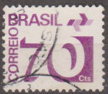Brasil -1975 - Tipo "CIFRAS" Com Barras Fosforescentes.  70 Cts., Magenta (30-7) (o)  RHM Nº 551 - Gebraucht