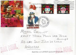 Day Of The Dead In America / Dia De Los Muertos -  "I WANT YOU TO STAY HOME" , Letter To Andorra (Principality) - Storia Postale