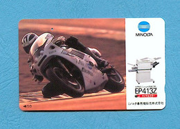 ( 5620 ) - Télécarte JAPON - (  MOTO / SUZUKI / MINOLTA / Castrol / NGK ) - *** TTBE *** - Voir Scan - - Motos