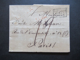 Belgien 11.12.1824 Ra3 Pays Bas Par Givet Liege - Paris Rue Del Universität No 52 Rote Stempel U.A. L1 Luik / Lüttich - 1815-1830 (Hollandse Tijd)