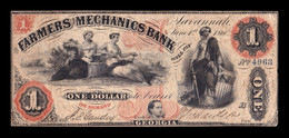 Estados Unidos United States 1 Dollar 1860 Farmers & Mechanics Bank Georgia - Confederate Currency (1861-1864)