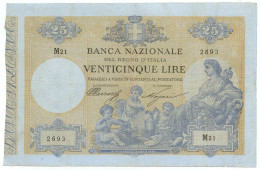 25 LIRE BANCA NAZIONALE NEL REGNO D'ITALIA NUOVO TIPO 20/07/1892 BB- - Autres & Non Classés