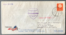Pays-Bas Enveloppe Commémorative 1° Liaison KLM AMSTERDAM-SYDNEY 31.10.1954 - (A1618) - Covers & Documents