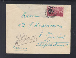 Rumänien Romania R-Brief 1949 Bucuresti Nach Zürich Aufdruck - Covers & Documents