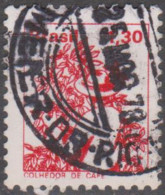 )-Brasil 1-3-1976 - Papel Couchê Sem Filigrana  1,30, Vermelho (   (o)  RHM Nº 566 - Gebraucht