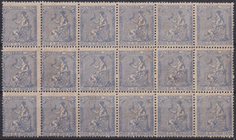 1874-98 CUBA ESPAÑA SPAIN ANTILLAS 1874 25c BLOCK 18 WITHOUT GUM. - Prefilatelia