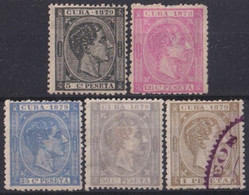 1879-161 CUBA ESPAÑA SPAIN ANTILLAS 1879 ALFONSO XII 12 1/2c - 1 Pta UNUSED (NO 10c). - Voorfilatelie
