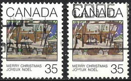 Canada 1980 - Mi 783 - YT 751 ( Christmas - Draiwing By Kathleen Morris ) Two Shades Of Color - Plaatfouten En Curiosa