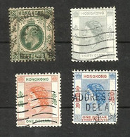 Hong Kong N°100, 181, 185, 186 Cote 4.10 Euros - Oblitérés