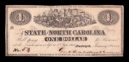 Estados Unidos United States 1 Dollar 1863 Pick S2365 Civil War State Of North Carolina - California