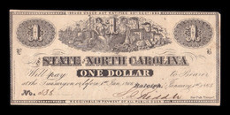 Estados Unidos United States 1 Dollar 1863 Pick S2365 Civil War State Of North Carolina - California