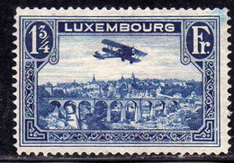 LUXEMBOURG LUSSEMBURGO 1931 1933 AIR POST STAMPS AIRMAIL AIRPLANE OVER POSTA AEREA 1 3/4fr USED USATO OBLITERE' - Gebruikt
