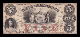 Estados Unidos United States 5 Dollars 1840 Bank Of Commerce State Of Georgia - South Carolina