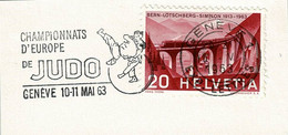 Schweiz / Helvetia 1963, Flaggenstempel Championnats Judo Genève - Ohne Zuordnung