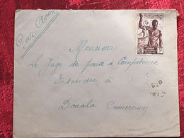 Fort-Lamy-Tchad--A.E.F. (1948 )-☛Douala Cameroun(ex-Colonie France)Timbre Poste Aérienne Lettre Document - Brieven En Documenten