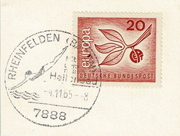 Deutsche Bundespost 1965, Ortswerbestempel Rheinfelden Hallenbad - Kunst- Und Turmspringen