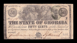 Estados Unidos United States 50 Cents 1863 Pick S862a The State Of Georgia Milledgeville - Georgia