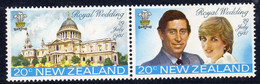 New Zealand 1981 Royal Wedding Pair, MNH, SG 1247/8 (A) - Unused Stamps