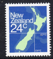 New Zealand 1982 24c Map Definitive, MNH, SG 1261 (A) - Unused Stamps