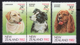 New Zealand 1982 Health, Dogs Set Of 3, MNH, SG 1270/2 (A) - Ungebraucht