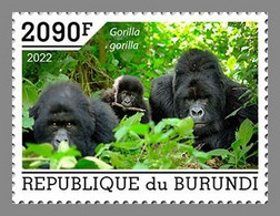 BURUNDI 2022 MNH Gorillas Gorilles 1v - OFFICIAL ISSUE - DHQ2211 - Gorilles