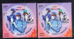 India 2020 ERROR & NORMAL - COLOUR VARIATION - COVID - 19 WARRIORS CORONAVIRUS - MEDICAL DOCTOR MNH(**)  INDE INDIEN - Unused Stamps