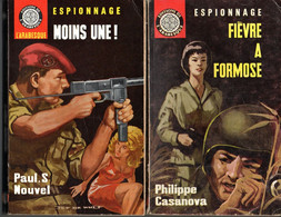 2 Romans  Editions   Arabesque Espionnage - Moins Une Et Fiévre A Formose     N: 308.  Et 422   De 1964 Et 1965 - Editions De L'Arabesque