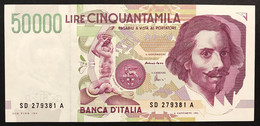 50000 LIRE BERNINI II° TIPO SERIE D 1997 Sup/q.fds   LOTTO 1907 - 50000 Lire