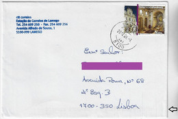 Portugal 2009 Cover From Lamego To Lisbon Stamp Santarém Cathedral Electronic Sorting Marks - Briefe U. Dokumente