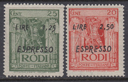 ITALY - EGEO OCC. TEDESCA  Espressi N. 5-6 - GOMMA INTEGRA - MNH** - Egée (Occ. Allemande)