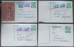 Yugoslavia 4 Travelled Postal Cards - Brieven En Documenten