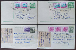 Yugoslavia 4 Travelled Postal Cards - Covers & Documents