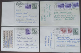 Yugoslavia 4 Travelled Postal Cards - Lettres & Documents