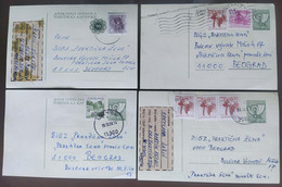 Yugoslavia 4 Travelled Postal Cards - Covers & Documents