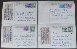 Yugoslavia 4 Travelled Postal Cards - Brieven En Documenten