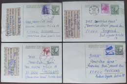 Yugoslavia 4 Travelled Postal Cards - Covers & Documents