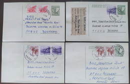 Yugoslavia 4 Travelled Postal Cards - Brieven En Documenten