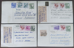 Yugoslavia 4 Travelled Postal Cards - Covers & Documents