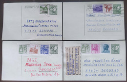 Yugoslavia 4 Travelled Postal Cards - Covers & Documents