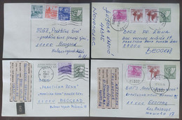 Yugoslavia 4 Travelled Postal Cards - Briefe U. Dokumente