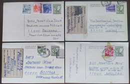 Yugoslavia 4 Travelled Postal Cards - Briefe U. Dokumente