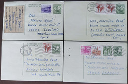 Yugoslavia 4 Travelled Postal Cards - Lettres & Documents