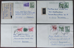 Yugoslavia 4 Travelled Postal Cards - Lettres & Documents