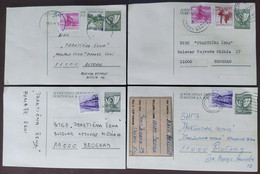 Yugoslavia 4 Travelled Postal Cards - Briefe U. Dokumente